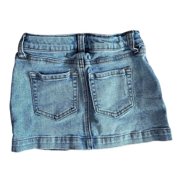 Cat & Jack Girl’s High-Waisted Button Front Light Wash Denim Skirt Size XS 4/5 - Picture 5 of 8